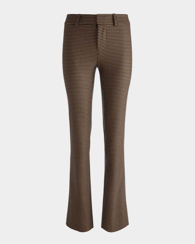 New Olivia Mini Houndstooth Low-Rise Slim Flare Trousers